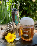 Animal print & Turquoise Elixir Hand sanitizer "PROTECTOR" Glass bottle