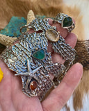 Reef Sea Fan Coral and Apatite hand cast Cuff