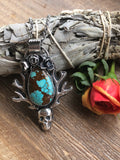 Viking Princess Skull Turquoise N8 Necklace