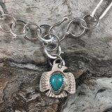 Made to Order Thunderbird, turquoise handmade heavy chain bracelet