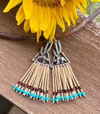 Desert Dweller "Sunflower Bear” hand cast Sterling Silver beaded Earrings