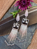 Desert Dweller “Lilac Chalcedony & Succulents” hand cast Sterling Silver beaded Earrings