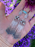 Desert Dweller “Lilac Chalcedony & Succulents” hand cast Sterling Silver beaded Earrings