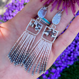 Desert Dweller “Blushing Succulents” hand cast Sterling Silver beaded Earrings