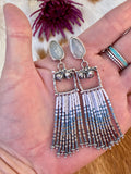Desert Dweller “Pale Blue Succulents” hand cast Sterling Silver beaded Earrings