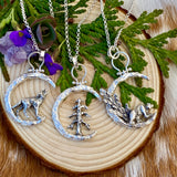 Moon Scape ~ Soul of a Wolf sterling silver necklace