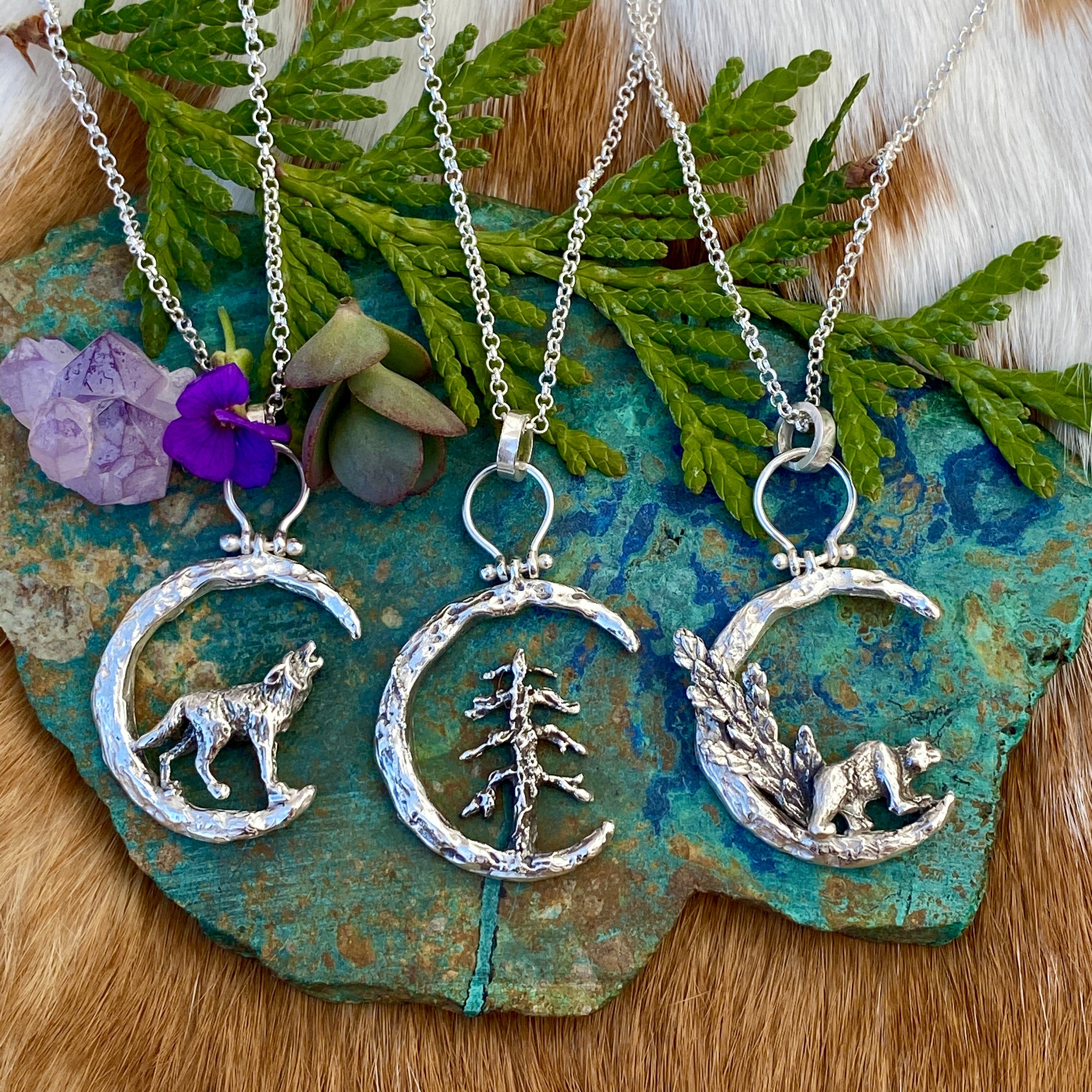 Moon Scape ~ Soul of a Wolf sterling silver necklace – Trudi