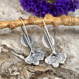 Ginkgo Biloba and Peridot rose cut gem drop Sterling Silver Earrings