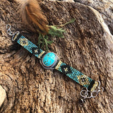 Rustic Southwest seed bead and Turquoise Bracelet