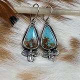 Boho Kingman Turquoise Sterling Silver Earrings