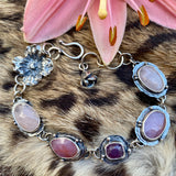 Ombré Poppy morganite, sapphire and ruby bracelet
