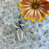 Spooky Vibes- Ice crystal carved faceted gem necklace