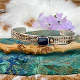 Deep blue Sapphire and golden Garnet and gold snakeskin cuffs