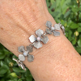 Hydrangea Petal Sapphire and Opal Bracelet
