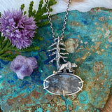 Spruce Pine and Bear II sterling silver necklace