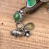 Take No Bull Old stock Royston Turquoise, Buffalo and succulent Sterling Silver Bracelet