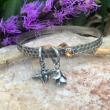 Bee and Honeycomb Bangle Sterling Silver Bangle Bracelet