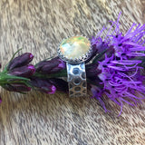 Bee & Ethiopian rose cut Opal II Sterling Silver Ring Size 7.0 US