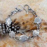 Midnight wolf Sonora gold hand cast sterling silver bracelet