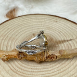Ethiopian Opal - rose cut 18K Sterling Silver Ring Size 8 US