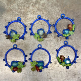 Succulents and aqua blue Tourmaline hoop Earrings