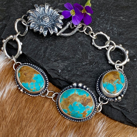 Old stock Royston Turquoise Wildflower bracelet
