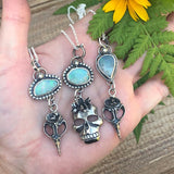 Opal Bird Skull II with Succulent Necklace