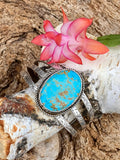 Rustic Boho Floral Kingman triple cuff in Sterling Silver bracelet